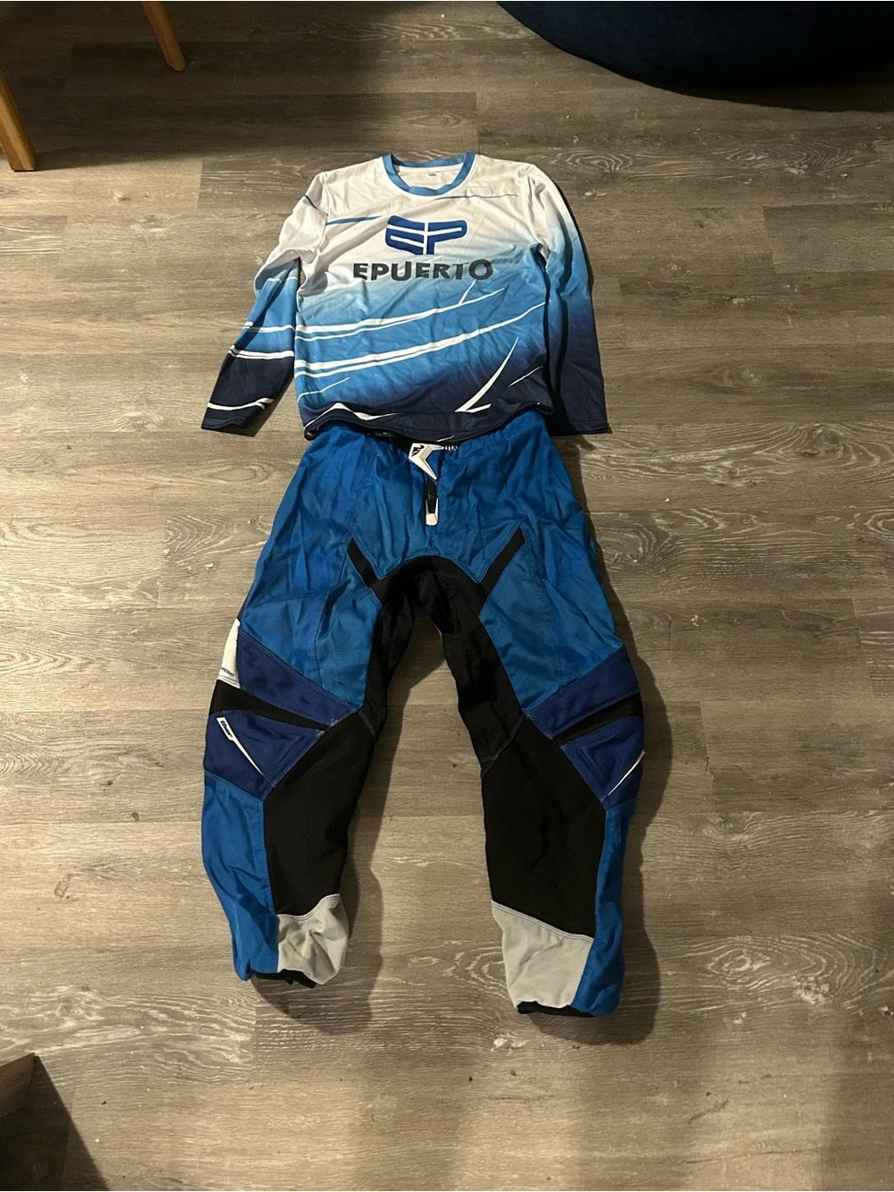 thor Blue, White and Black Gradient Kids Dirtbike set